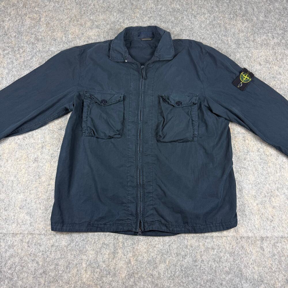 Stone Island Ghost Navy Zip Up Overshirt Light Jacket